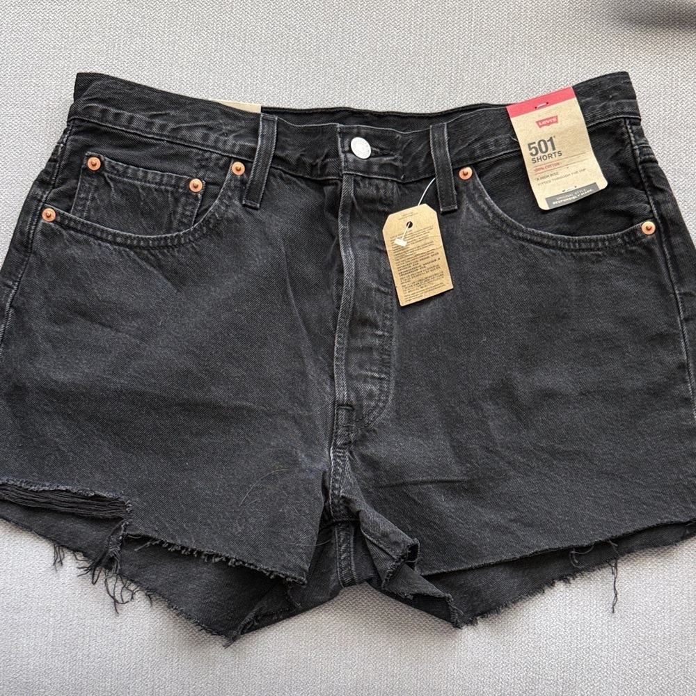 Levi's High Rise Dark Denim 501 Jean Shorts